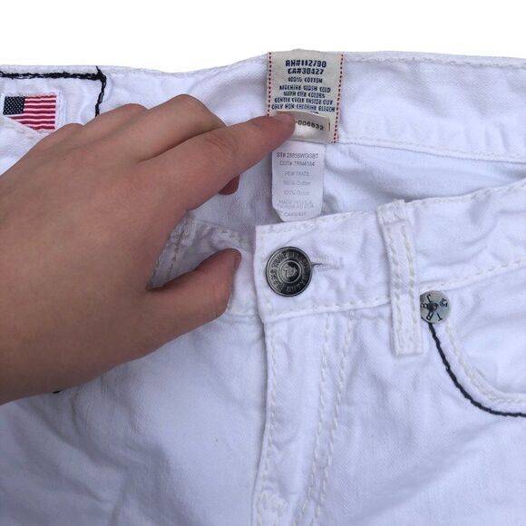 True Religion Jeans Size 30 BILLY GIANT BIG T White - Picture 5 of 12